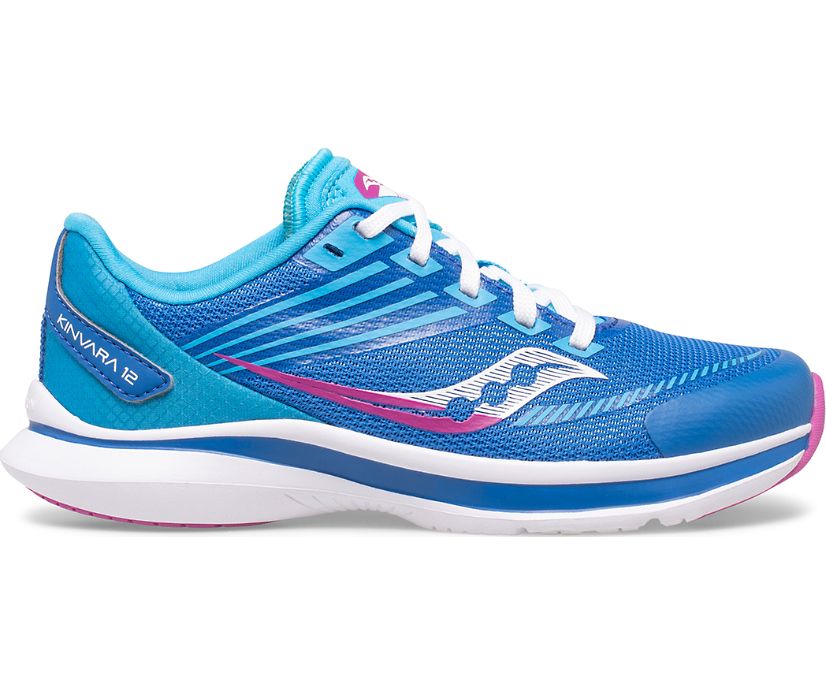 Kids' Saucony Kinvara 12 Sneakers Blue / Pink | Singapore 883NWYB